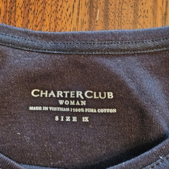 Charter Club Woman Pima Cottin Luxury Crewneck Pullover Long Sleeve T 1X Plus - Picture 9 of 10